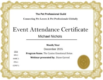 Pet Professional Guild Certificate